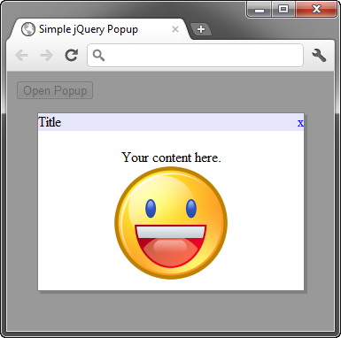 Simple jQuery Popup