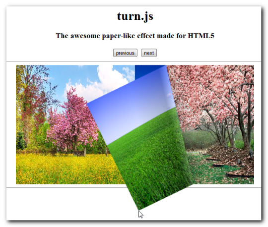 jQuery Plugin - Turnjs - paper-like effect -Example